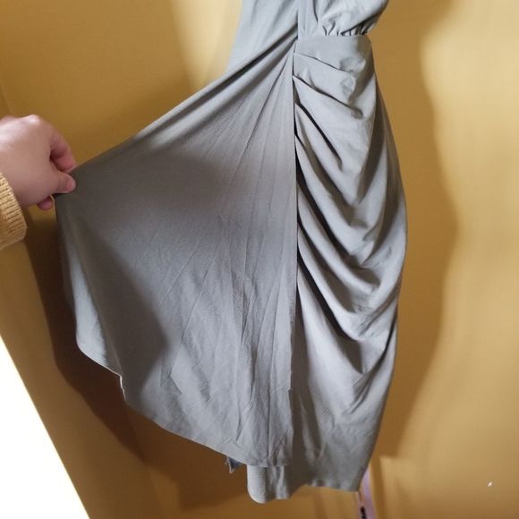 NWT House of CB London Green Wrap Dress Size Small Laureline Khaki - Picture 8 of 11